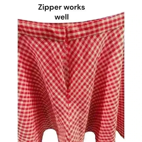 Urban Outfitters Pink Check Gingham "Angie" Circle Skirt Size L Large - Picture 7 of 7